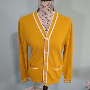 Todd Snyder Cotton Cardigan Sweater Golden Yellow Men’s recycled yarn extra smal